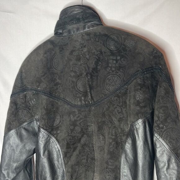 Vintage John Weitz Black Leather Jacket. Size Medium. - Picture 7 of 12